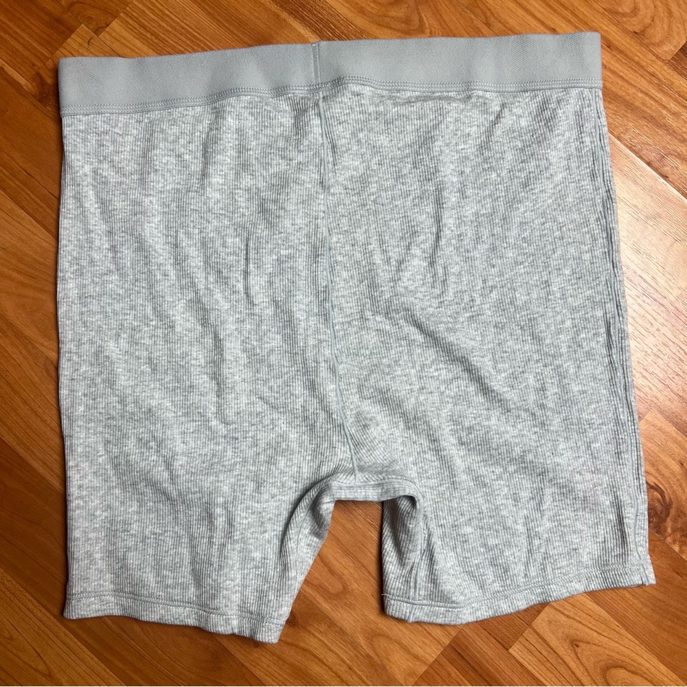 SKIMS COTTON RIB BOXER NWT - LIGHT HEATHER GRAY